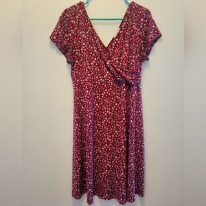 Kaileigh Red Floral Dress, Size L